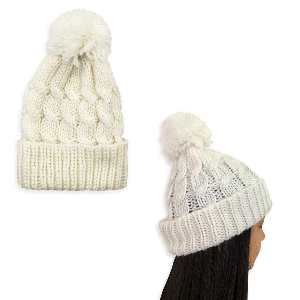 Touca de Inverno Branca com Pompom - Conforto e Estilo