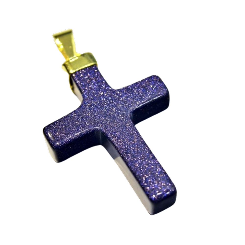 Colar Crucifixo Pedra Estrela Montagem Envolto Dourado