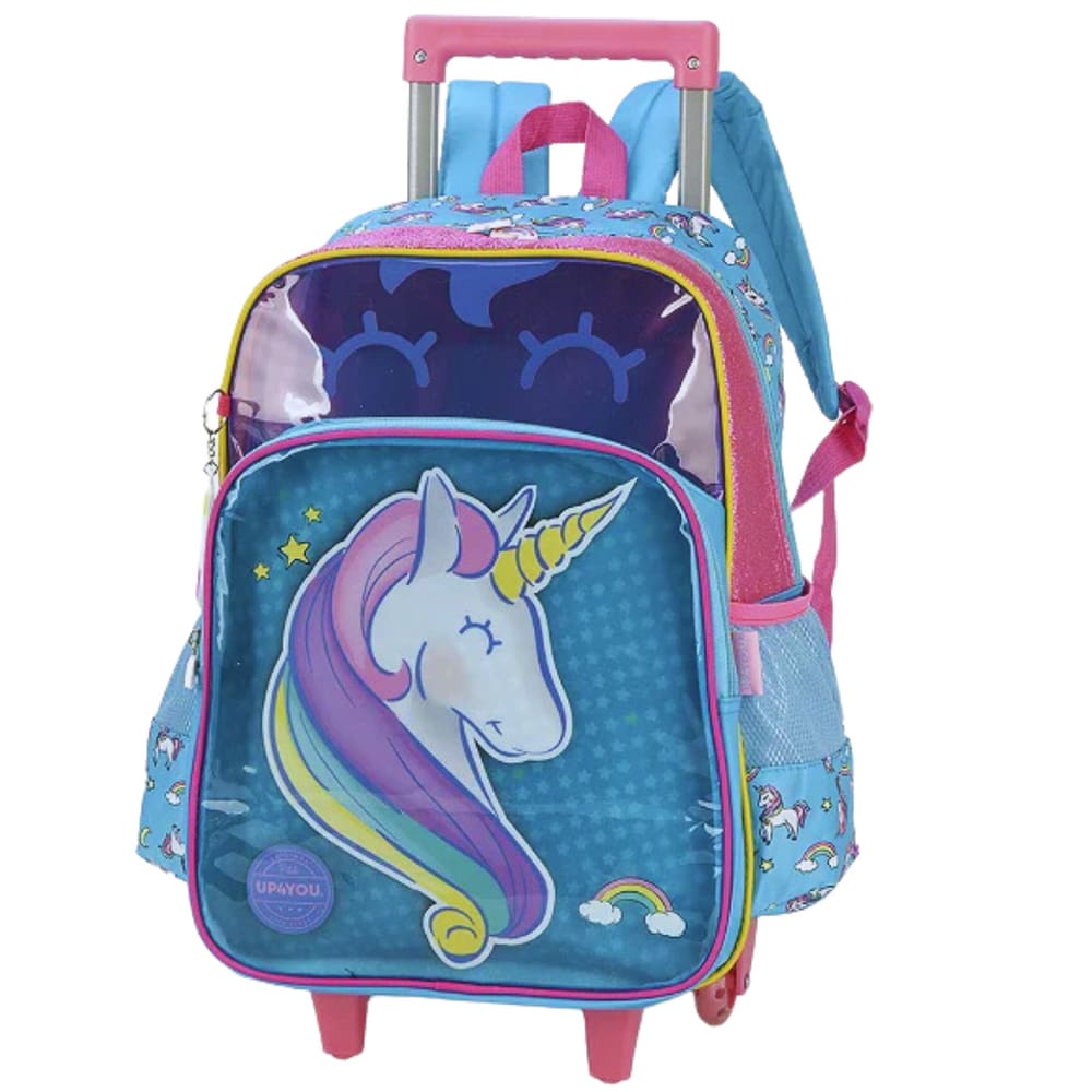 Mochila De Rodinhas Unicórnio Azul Luxcel up4you
