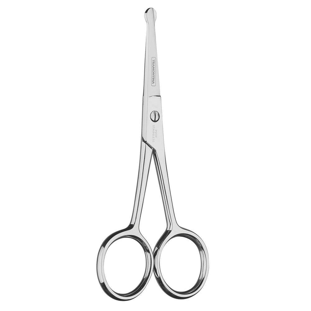 Tesoura Pelos e Unhas Bebês Profissional Ponta Redonda 4” Inox Tramontina