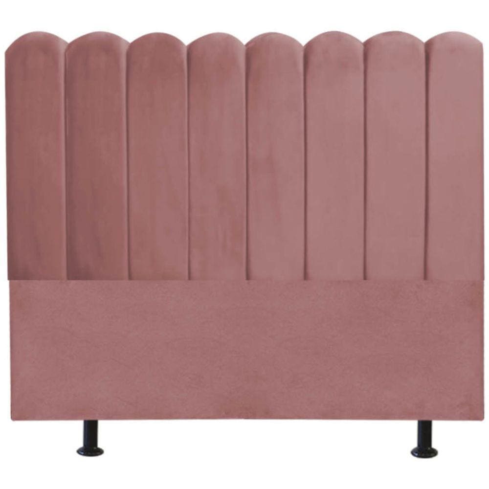 Cabeceira Nuvem Cama Box King 195 cm Alanis Suede Rosê