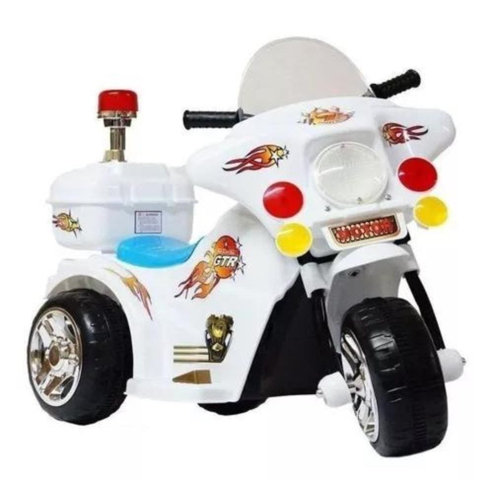 Mini Moto Elétrica Infantil Motorizado 6V Brinquedo Criança Polícia Off-Road