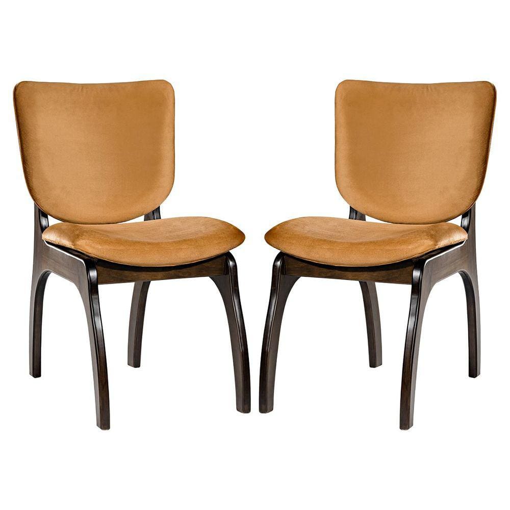 Kit 2 Cadeiras para Sala de Estar 44 x 86 Cm Irlanda Madeira Maciça Tabaco Suede Terracota L79 - RMI