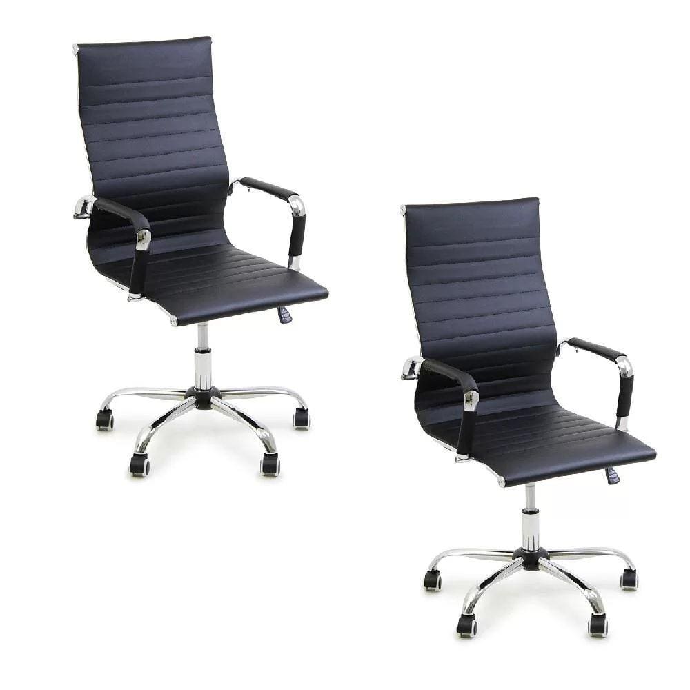 Kit 2 Cadeira Escritório Esteirinha Giratória Alta