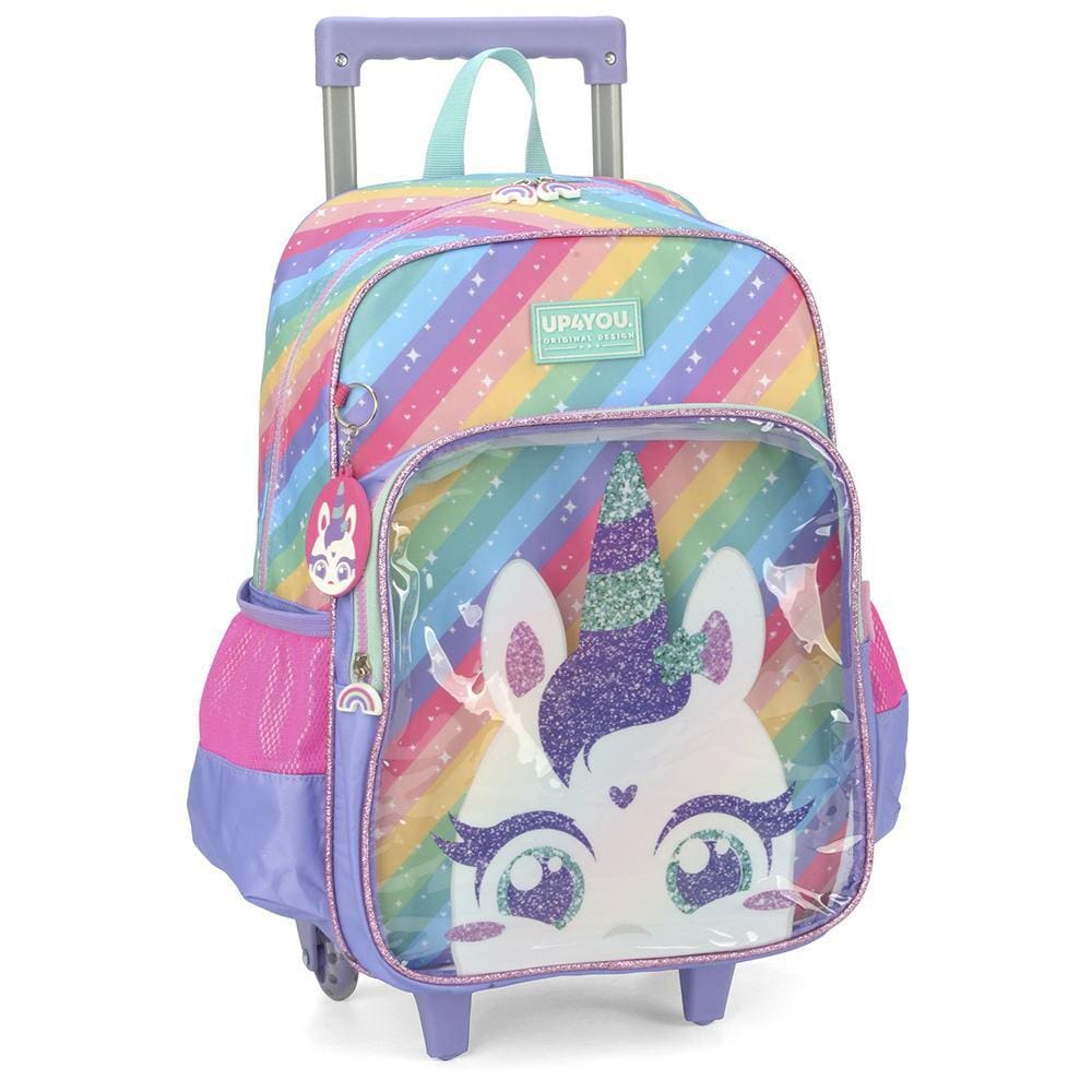 Mochila de Rodinhas Sem Alça Luxcel Up4You Unicórnio Lilás