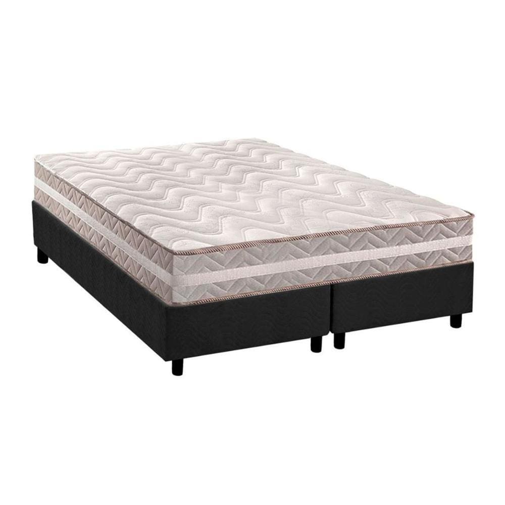 Cama Box King: Colchão Anatômico Paropas D33/AG65 Confort + Base CRC Suede Gray(193x203)
