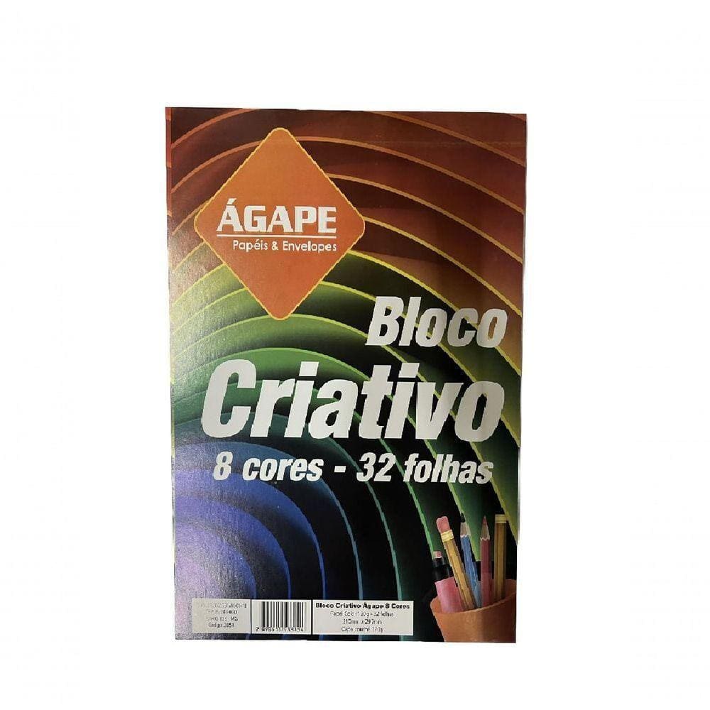 Bloco A4 120g Colorido Criativo - 32 Folhas - ágape