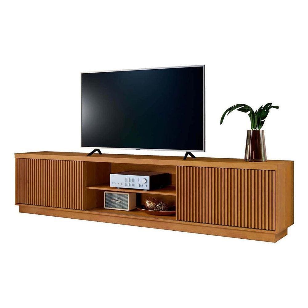 Rack Para Tv 70 Polegadas Ripado 2 Portas Valencia Naturalle