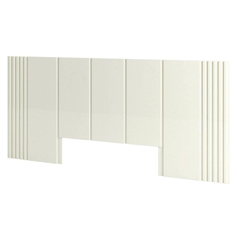 Cabeceira de Casal Detalhe Ripado 270cm em 100% MDF Off White Dalla Costa