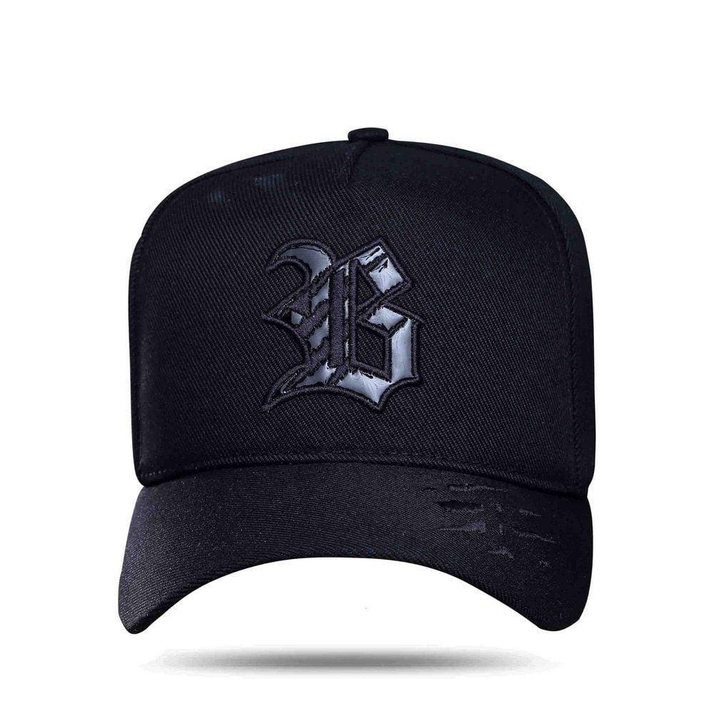 Boné BLCK Brasil Snapback Aba Curva Preto Tiger Black Piano