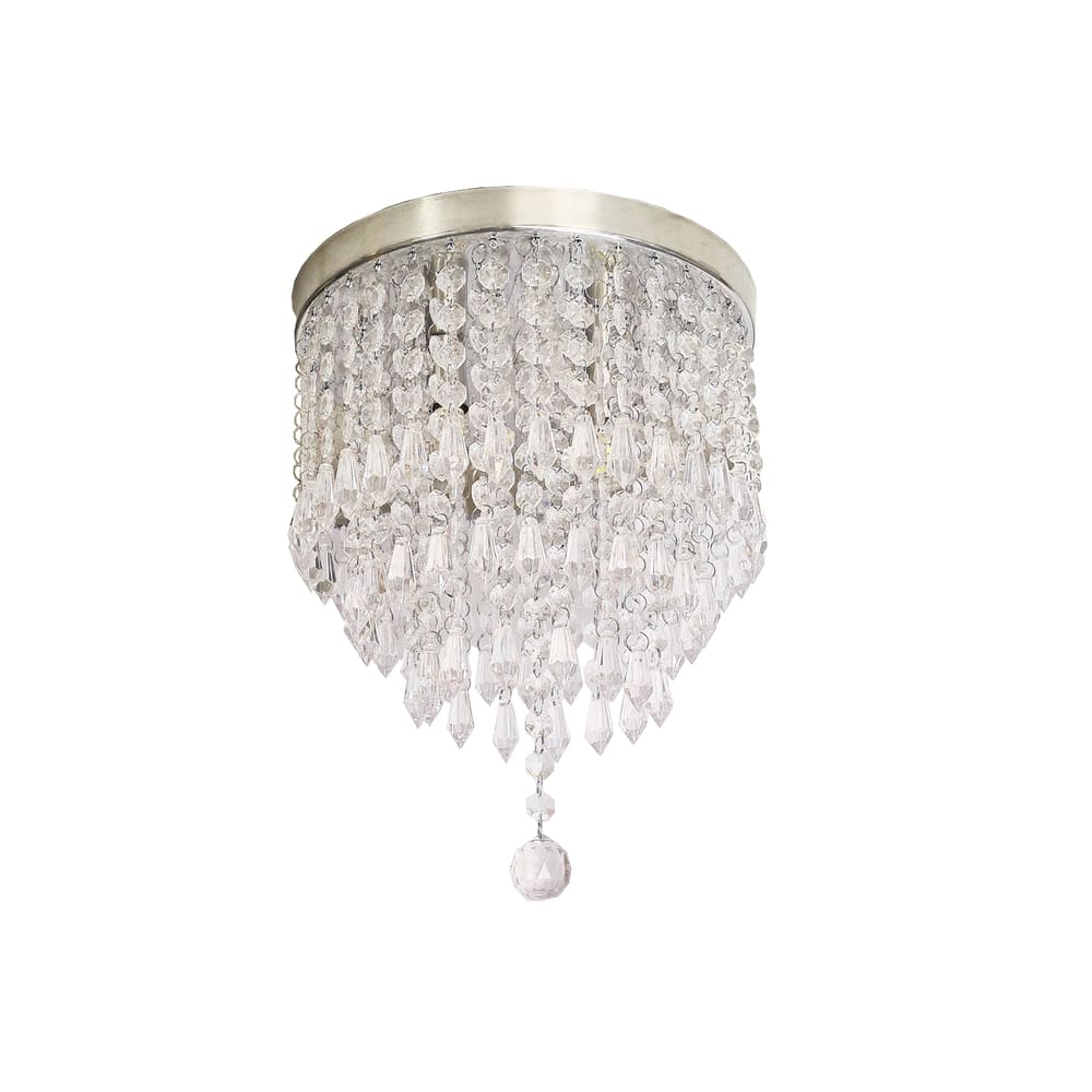 Lustre Plafon Cristal Acrilico Life Base Redonda Reflexo Luz Teto Lâmpada Led Inclusa