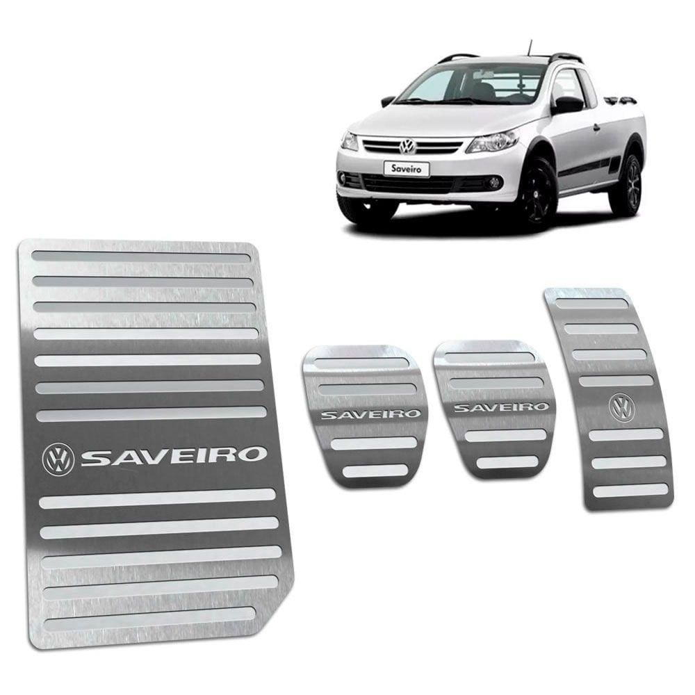 Kit Pedaleira + Descanso Volkswagen Saveiro G5 Prata