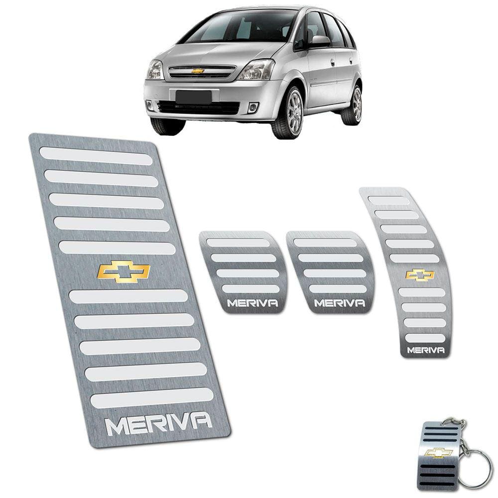 Kit Pedaleira + Descanso Chevrolet Meriva Manual Aço Inox