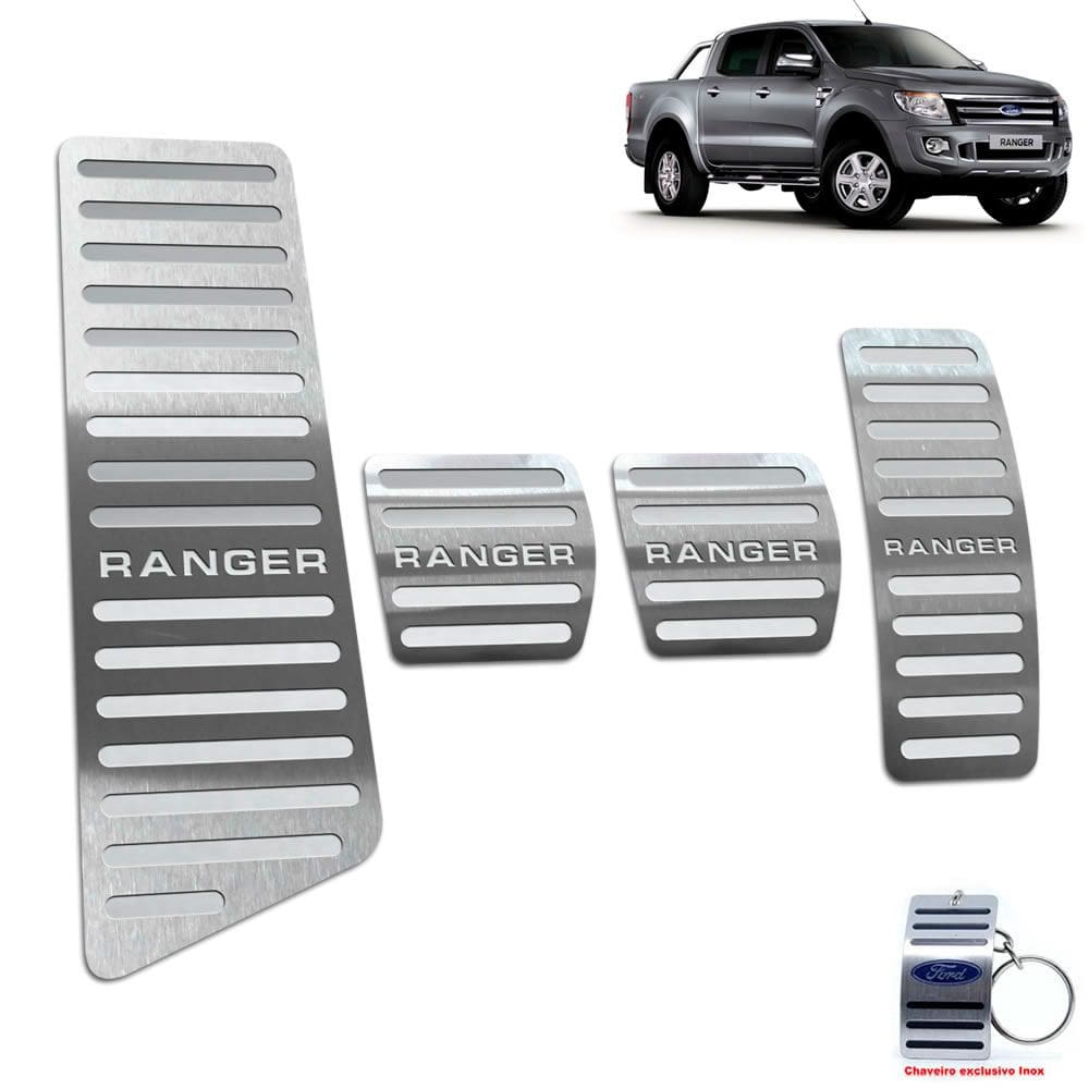 Kit Pedaleira + Descanso Ford Ranger 2013 2016 Manual Inox