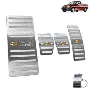 Kit Pedaleira + Descanso Chevrolet Pick-Up Corsa Aço Inox
