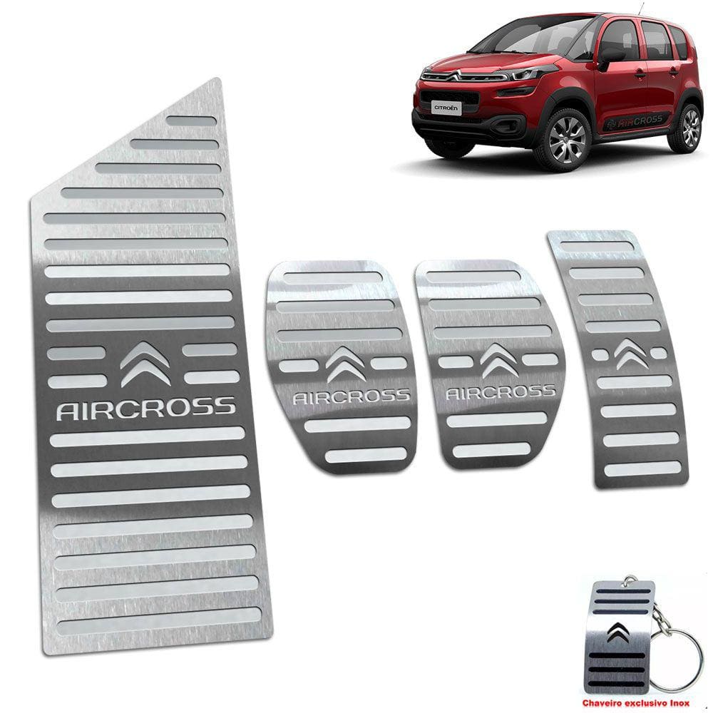 Pedaleira Manual + Descanso Citroen Aircross 2017 2019 Inox