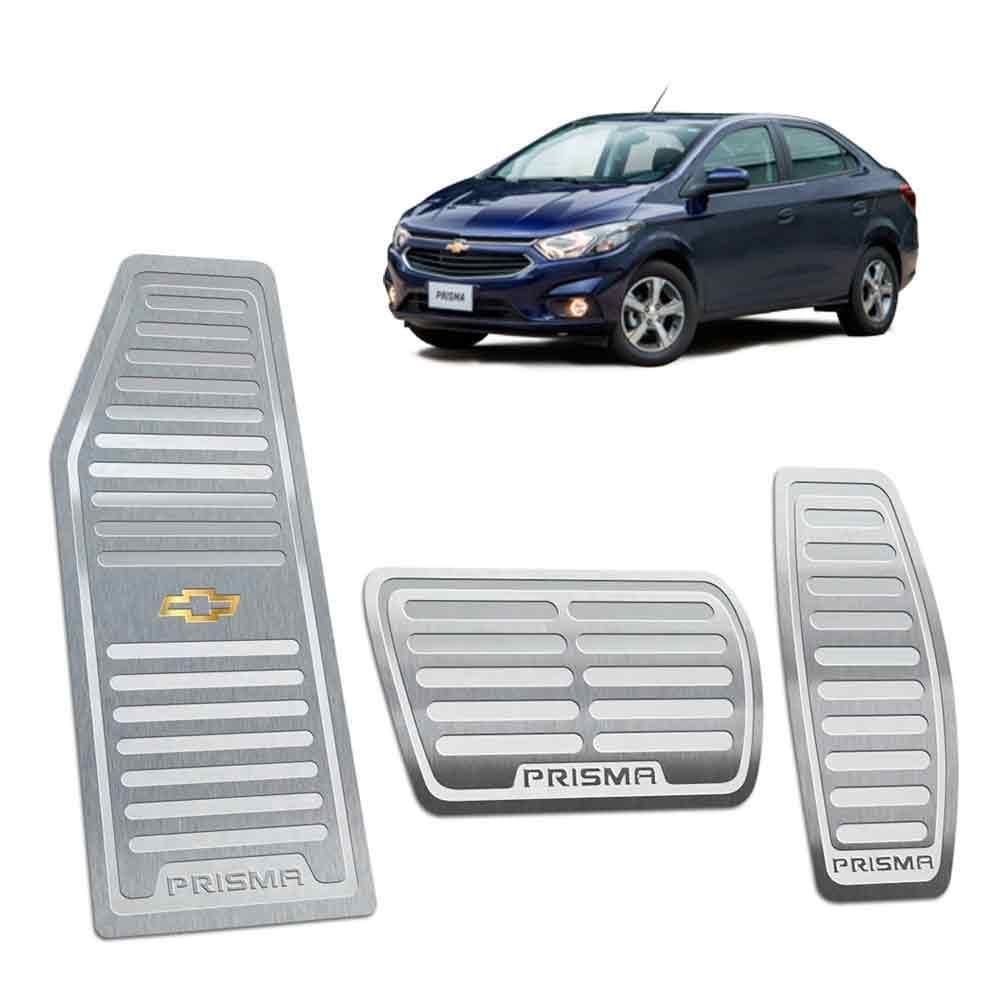 Kit Pedaleira + Descanso Chevrolet Prisma 2013/2019 Aço Inox