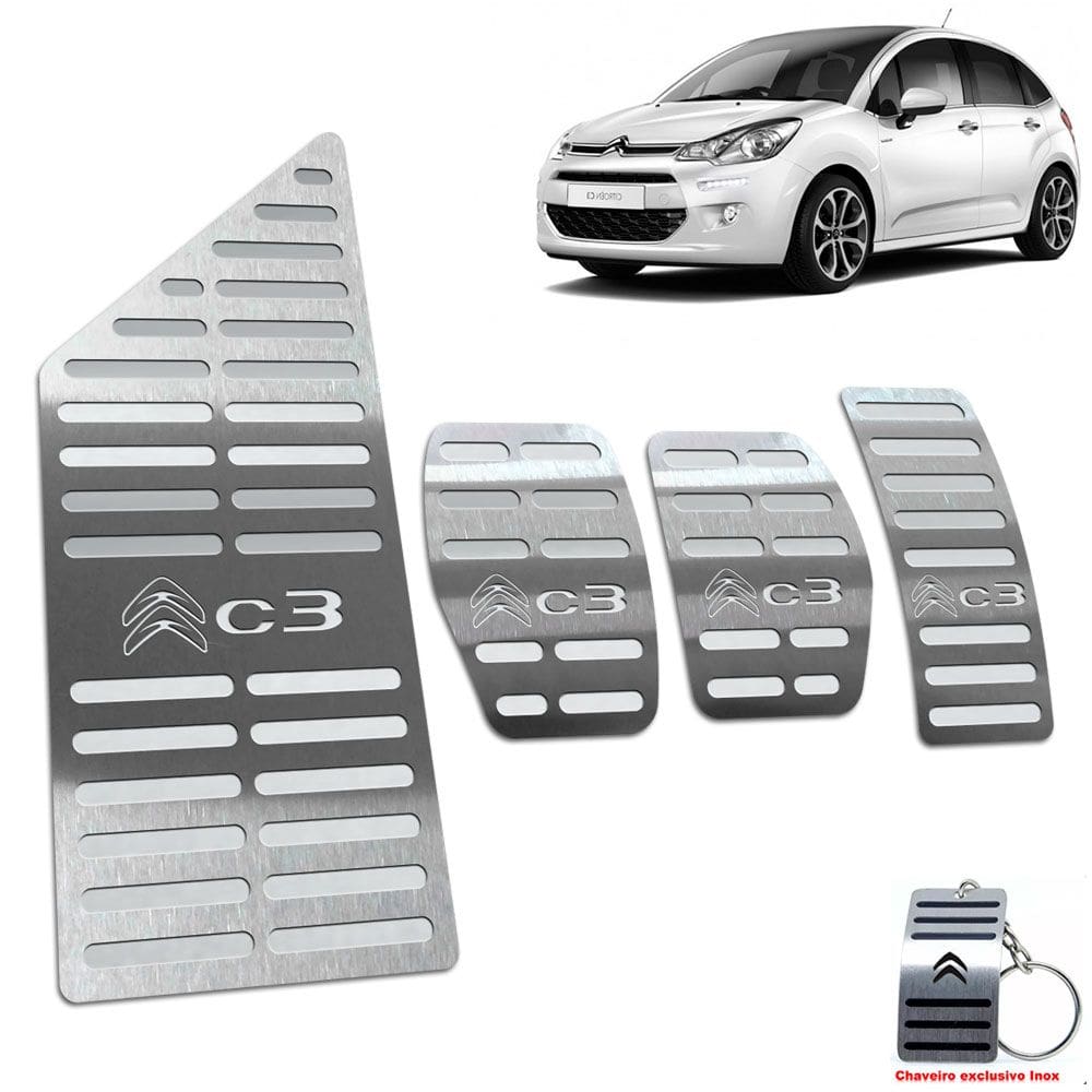 Pedaleira Manual + Descanso Citroen C3 2013 2020 Inox