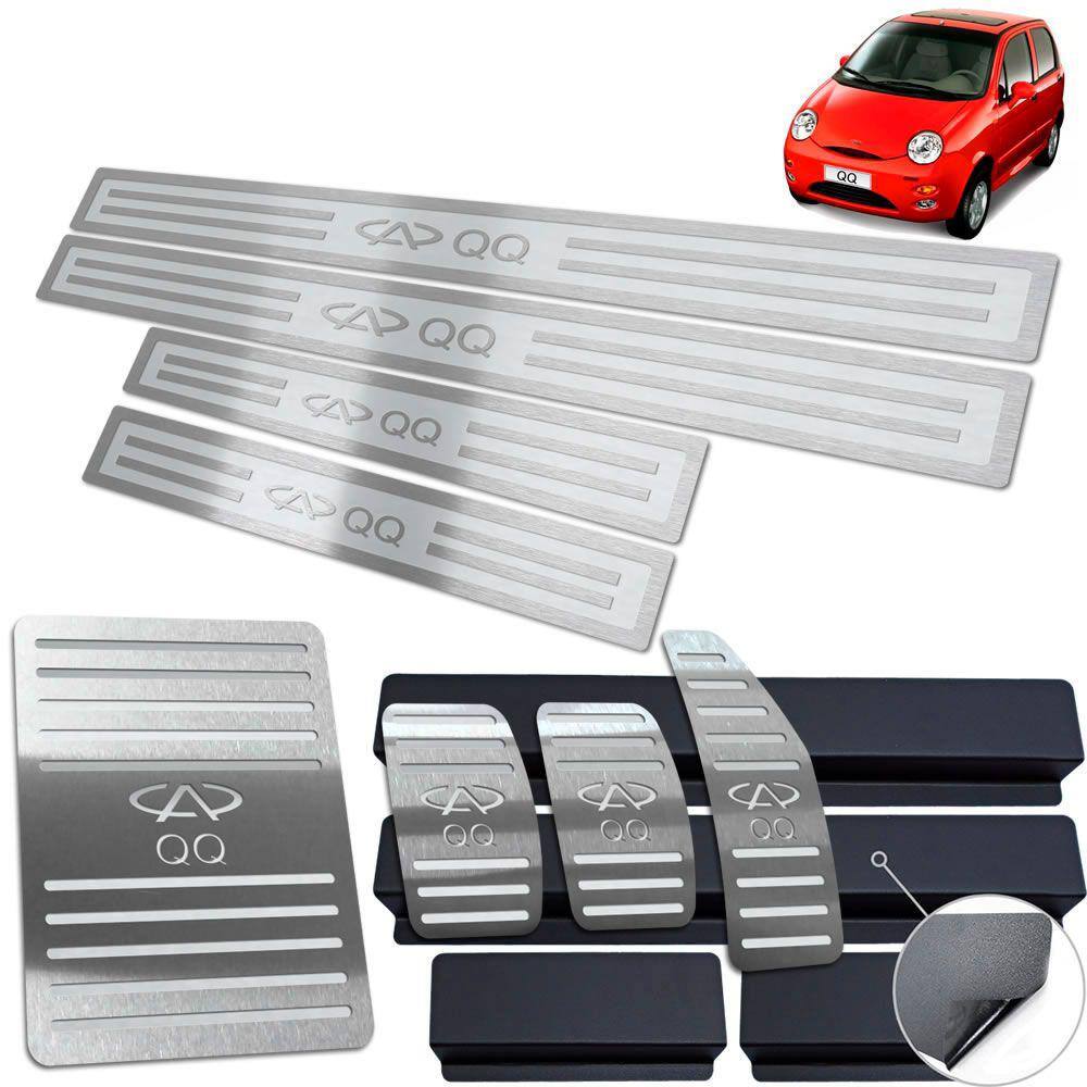 Soleira Pedaleira Descanso Chery Qq 2011 Até 2014 Aço Inox