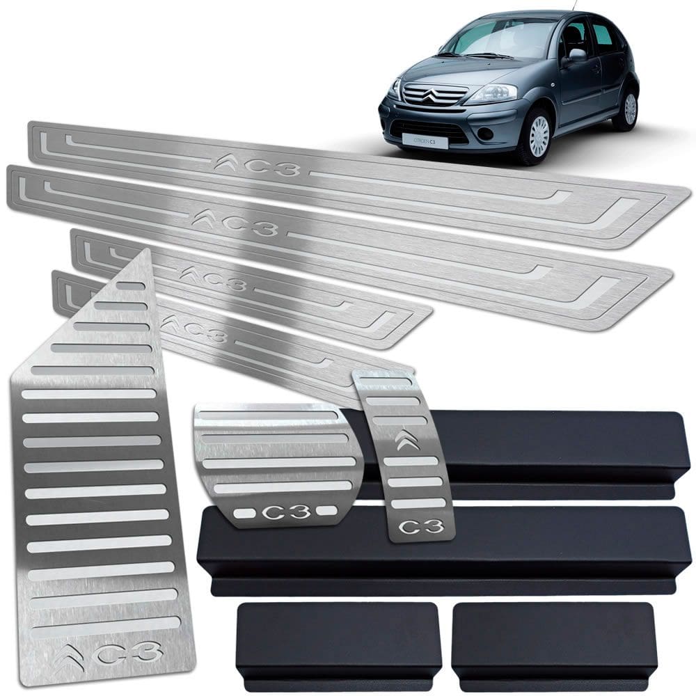 Soleira + Pedaleira Automático + Descanso Citroen C3 2003 12