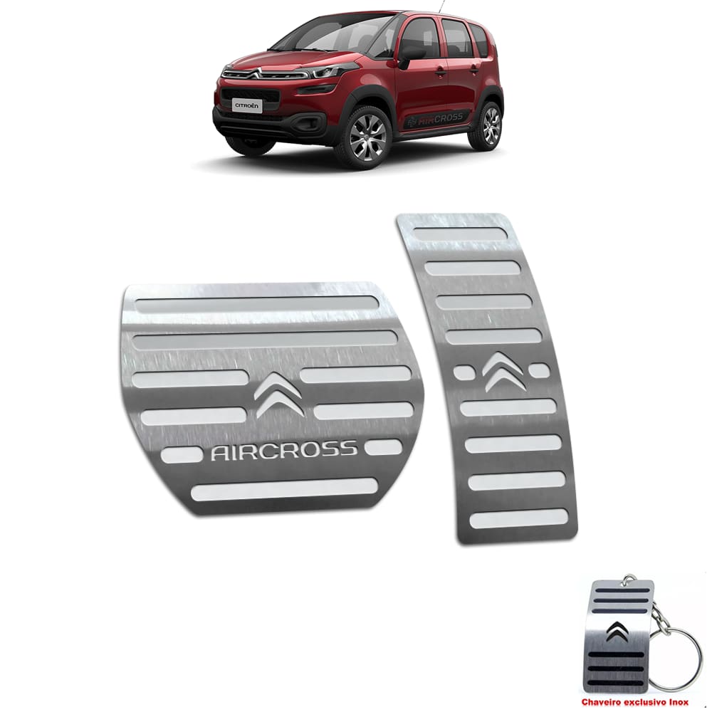 Pedaleira Automático Citroen Aircross 2017 Até 2019 Aço Inox