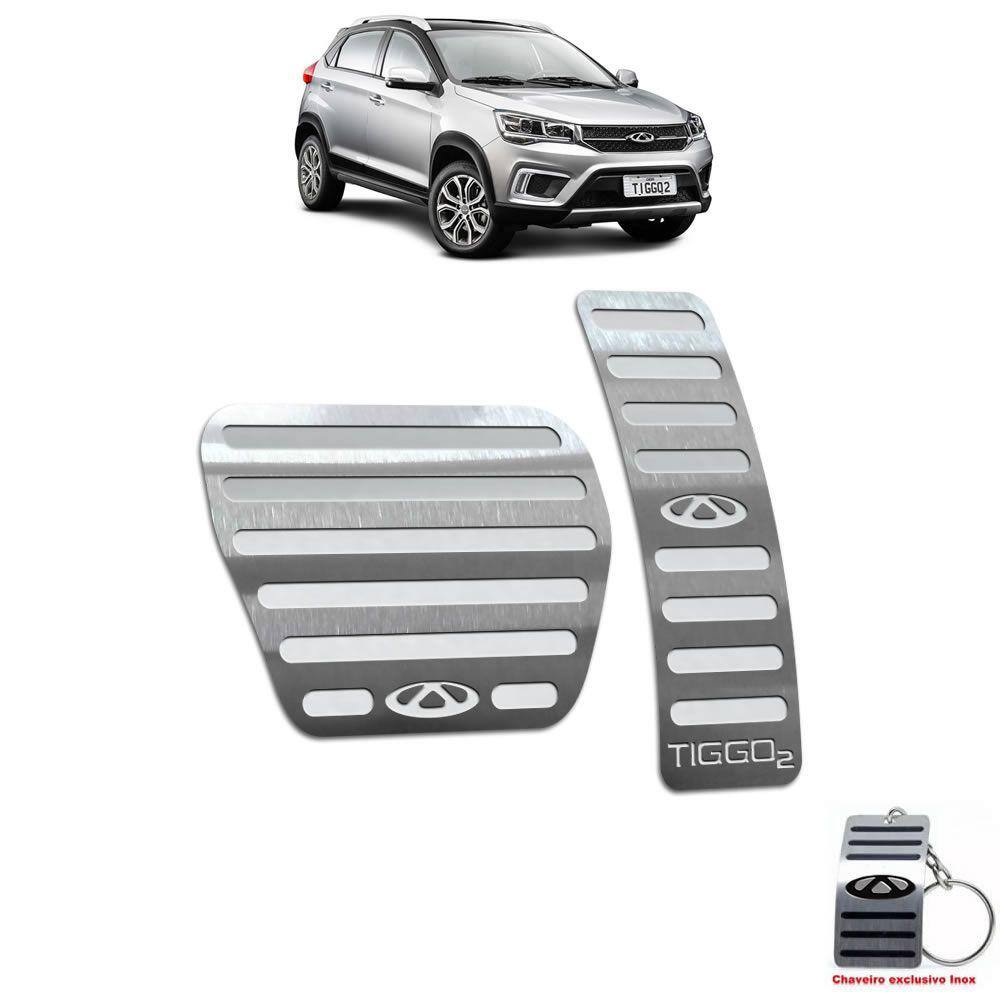 Pedaleira Chery Tiggo 2 2019 2020 Automático Aço Inox