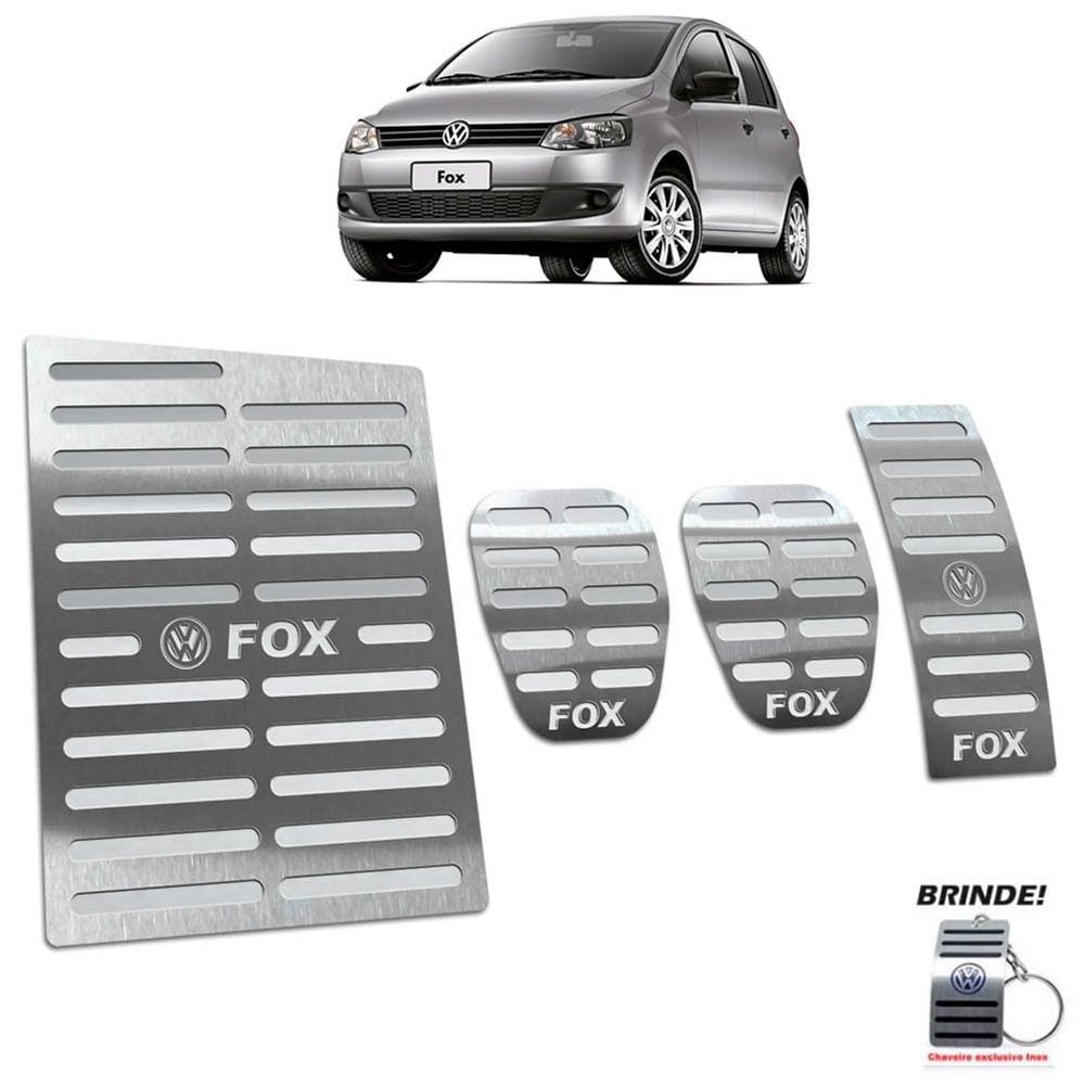 Kit Pedaleira + Descanso Volkswagen Fox 2004 A 2013 Prata
