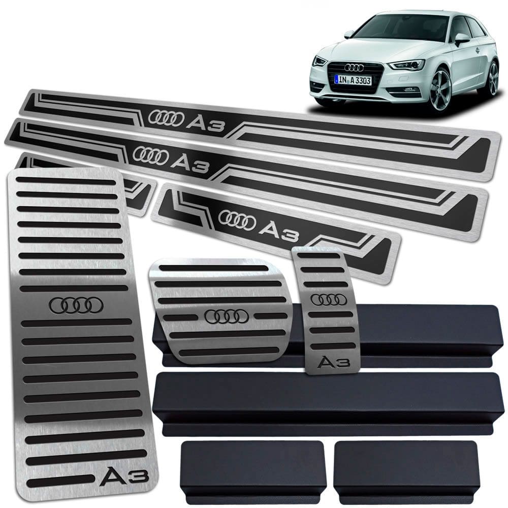 Descanso Pedaleira Soleira Inox Preto Audi A3 2014 A 2020