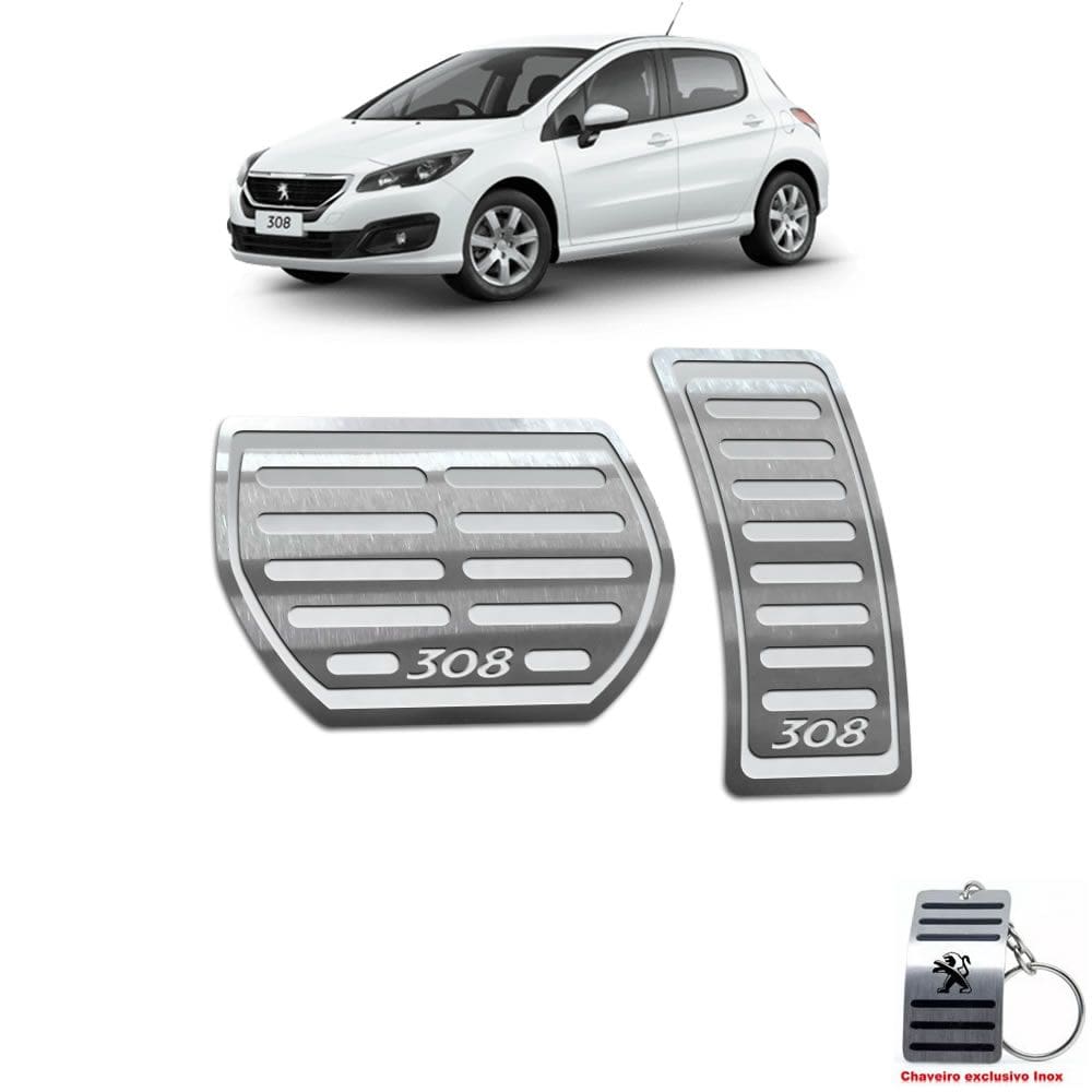 Pedaleira Peugeot 308 Automatico 2011 Até 2019 Aço Inox