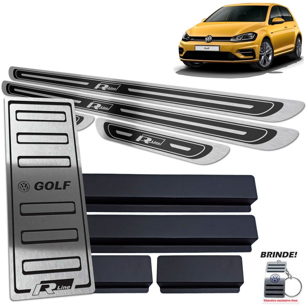 Soleiras Preto Alto Relevo + Descanso Golf R-line 2018 2019