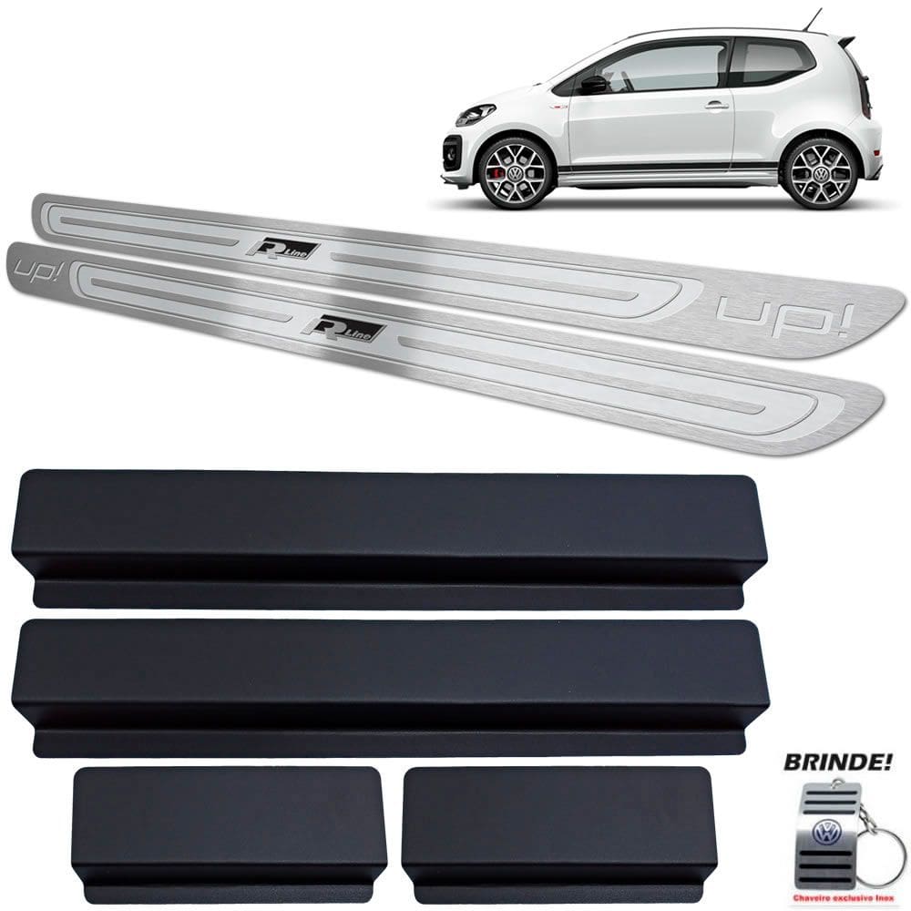 Soleiras Volkswagen Up R-line 2 Portas Prata Alto Relevo