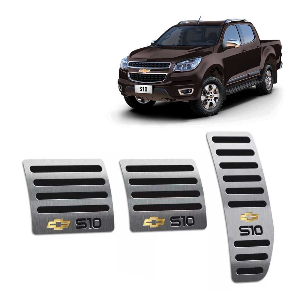 Pedaleira Manual Chevrolet S10 2012 Até 2016 Preto Aço Inox