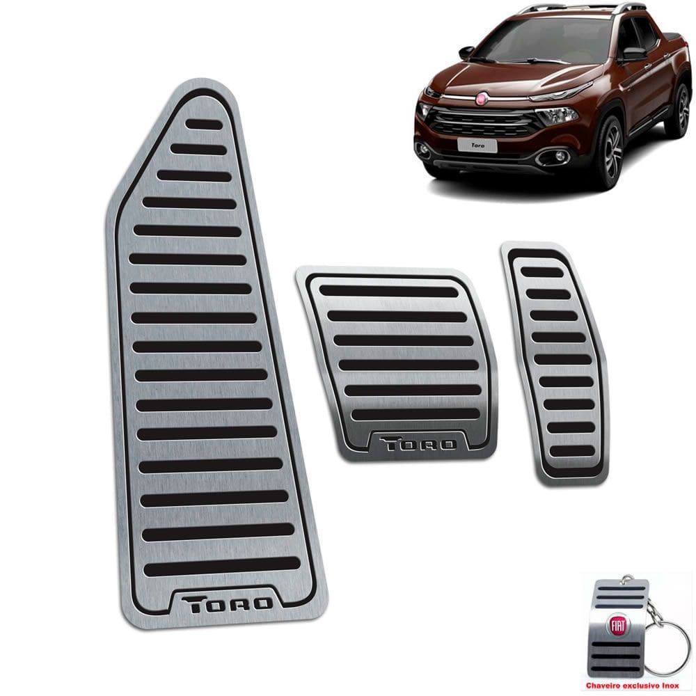 Pedaleira + Descanso Fiat Toro Automatico Aço Inox