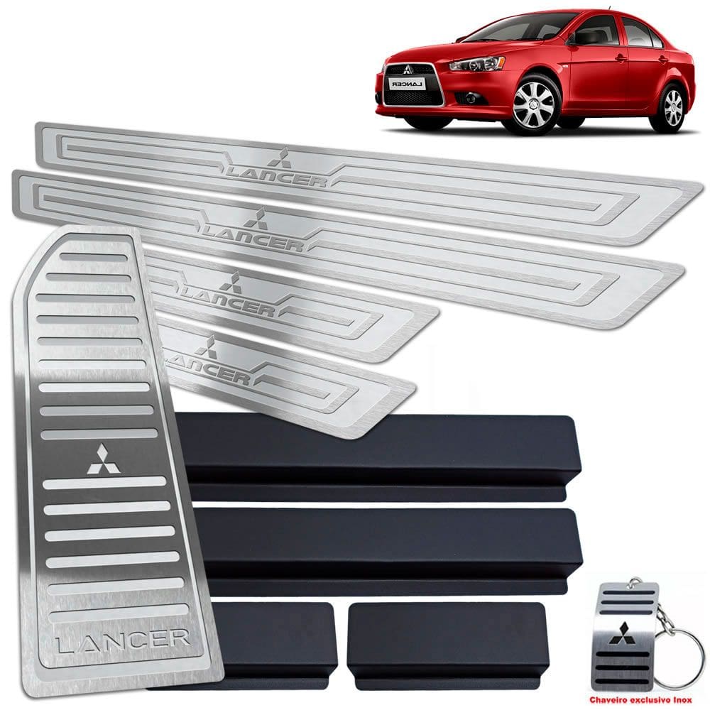 Soleira Com Descanso Lancer 2007/2019 Prata Alto Relevo