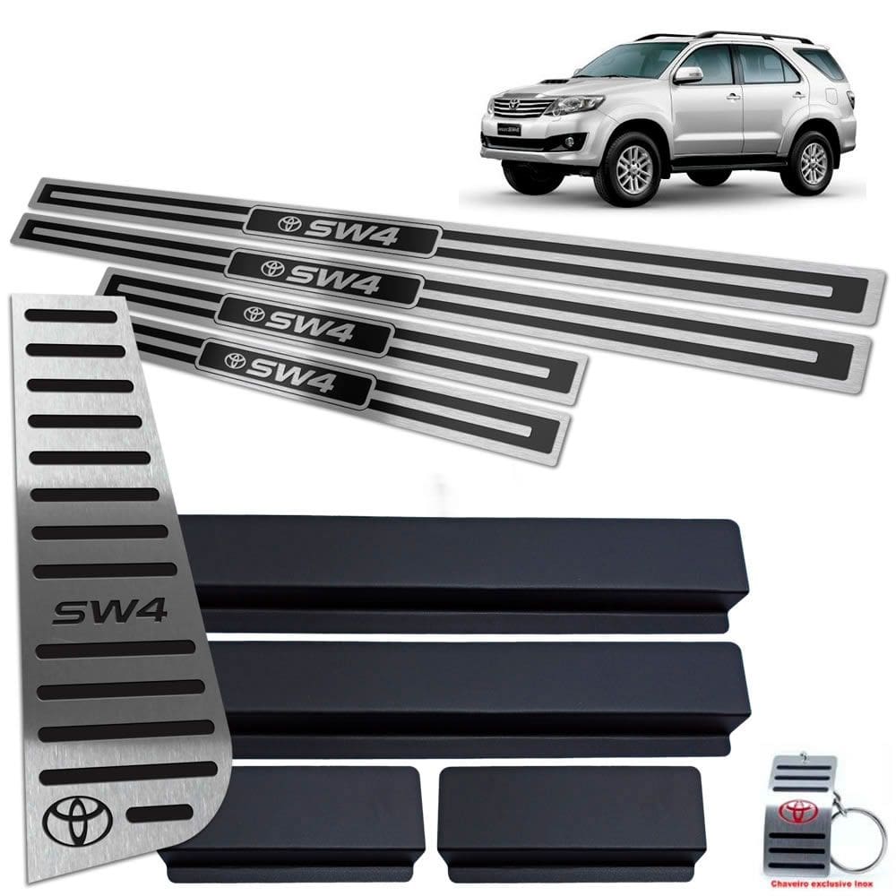 Soleira + Descanso Hilux Sw4 2012 A 2015 Preto Alto Relevo