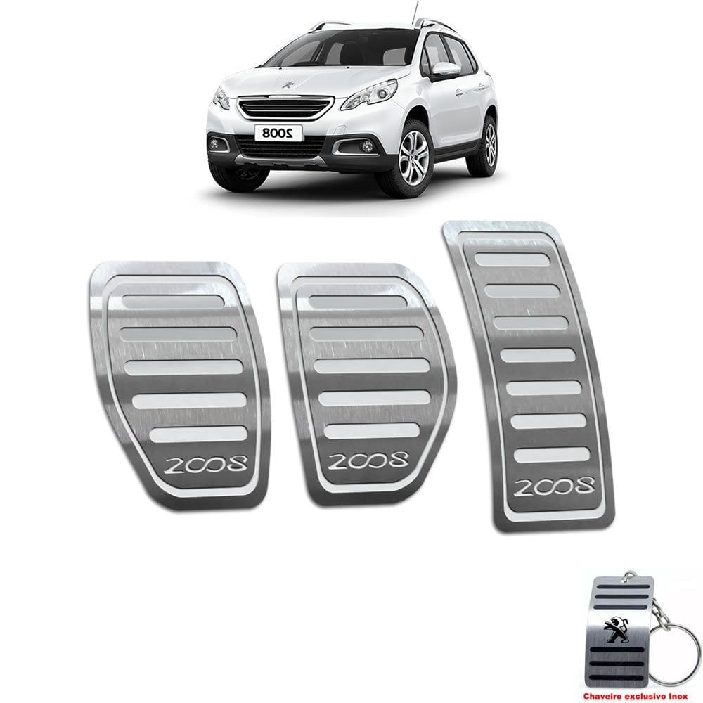 Pedaleira Peugeot 2008 Manual 2015 Até 2019 Aço Inox