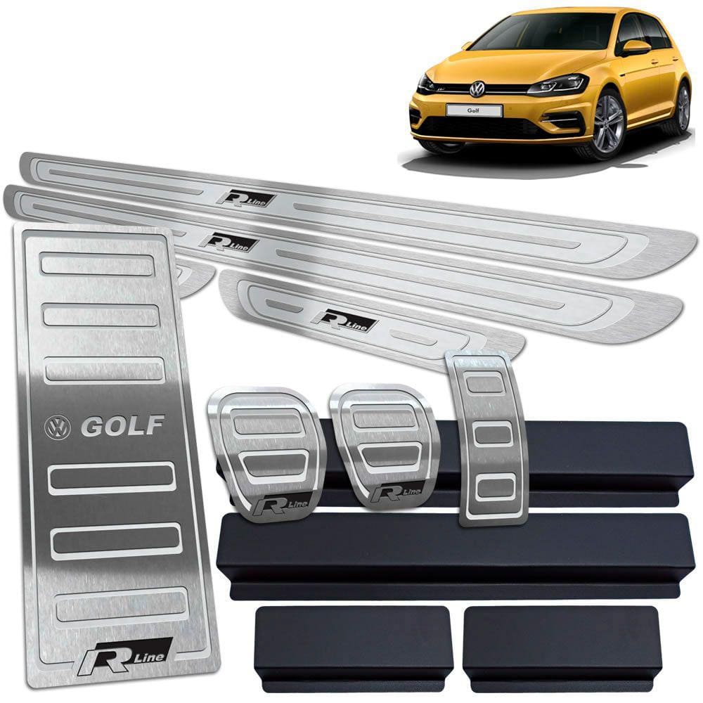 Soleira Pedaleira Manual Descanso Golf R-line 18 19 Prata AR