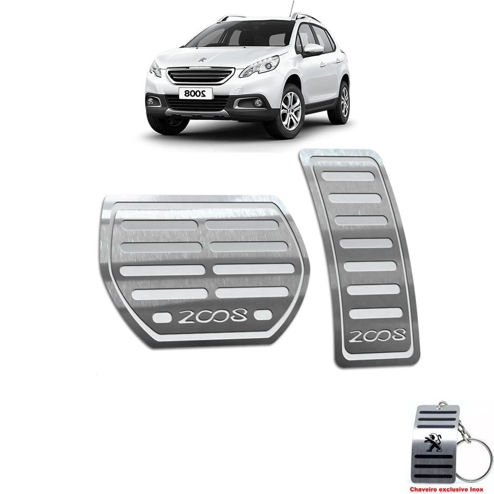 Pedaleira Peugeot 2008 Automatico 2015 Até 2019 Aço Inox