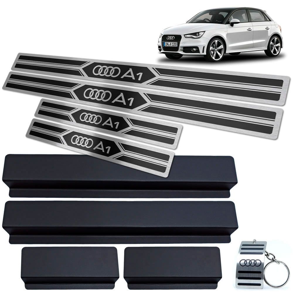 Soleiras Em Aço Inox Audi A1 2011 A 2018 Preto 4P Preto
