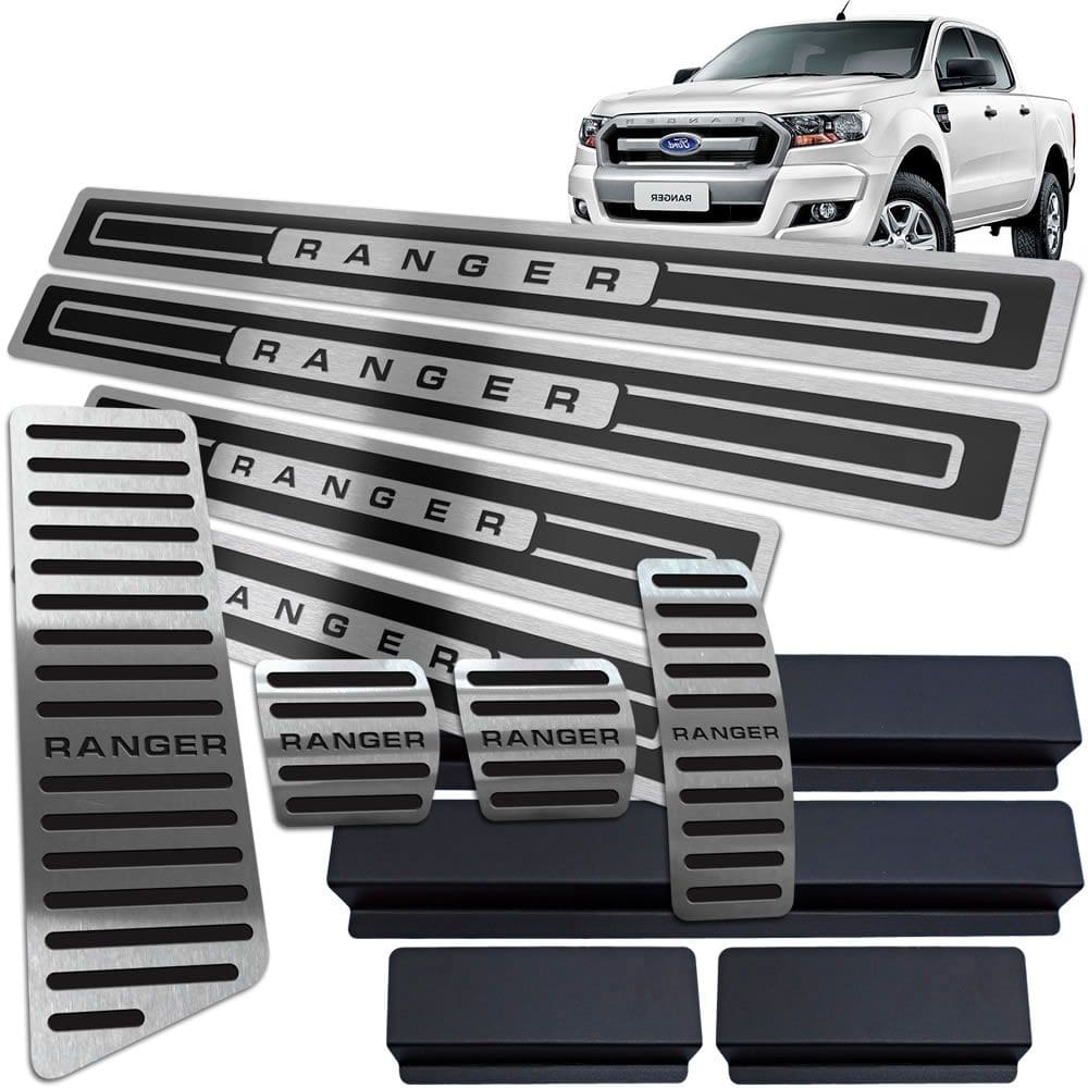 Pedaleira Manual Descanso Soleira Preto Ranger 2017 2020