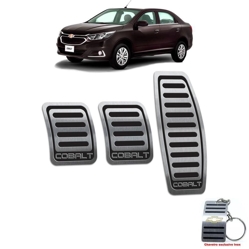 Pedaleira Manual Em Aço Inox Preto Chevrolet Cobalt