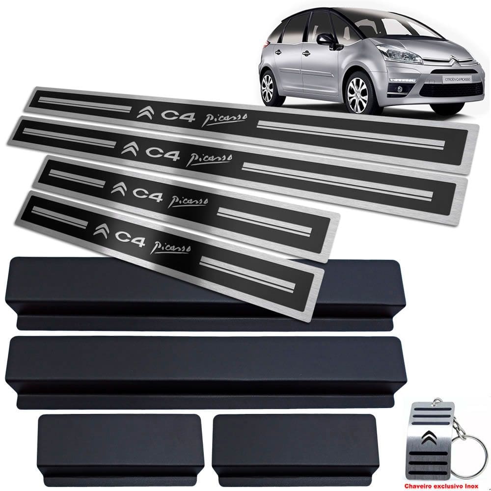 Soleira Citroen C4 Picasso 2008 A 2014 Preto Alto Relevo