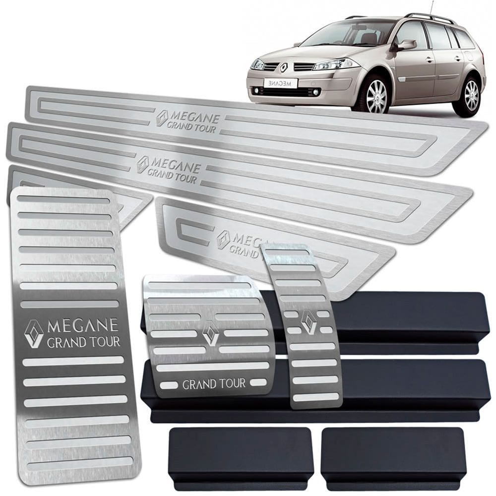Kit Megane Grand Tour Automático 2007/2013 Prata Alto Relevo
