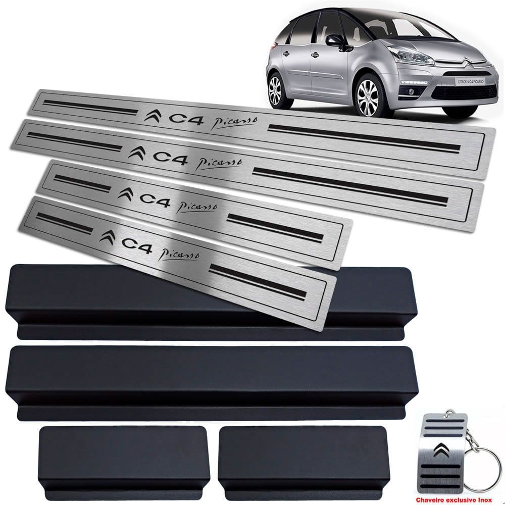 Soleira Citroen C4 Picasso 2008 A 2014 Preto Baixo Relevo