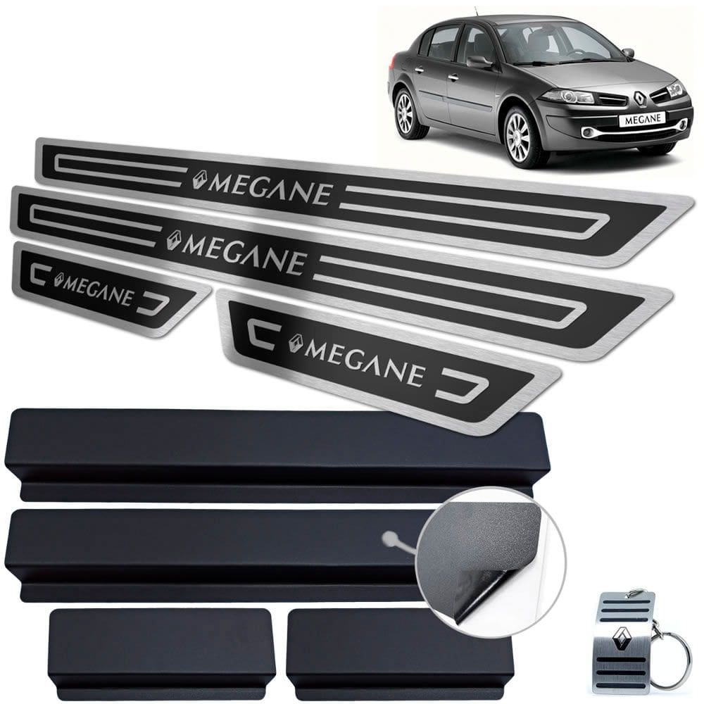 Soleiras Renault Megane 2006 A 2011 Preto Alto Relevo