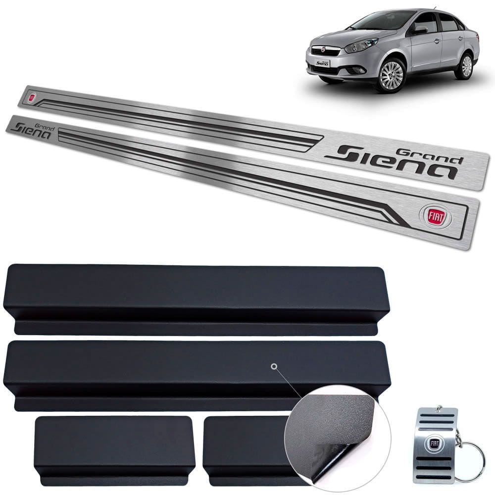 Soleira Fiat Grand Siena 2013 A 2020 Preto Baixo Relevo