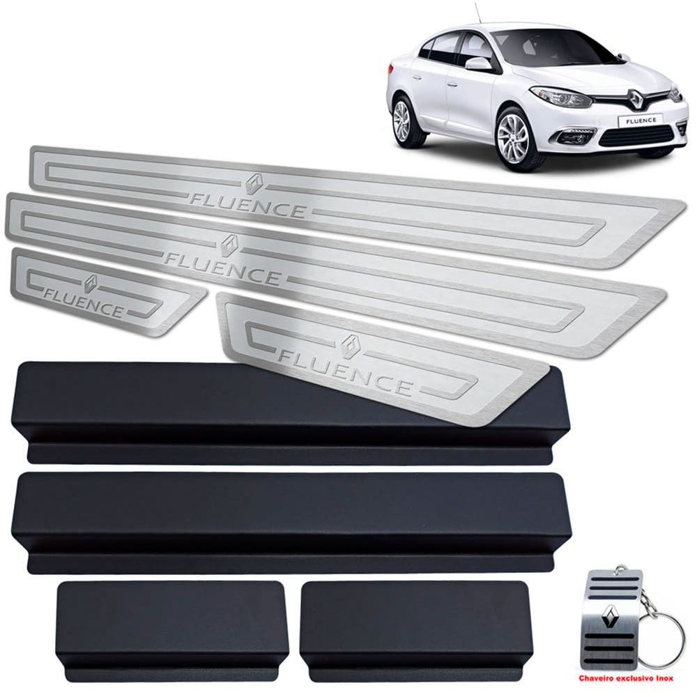 Soleiras Renault Fluence 2011/2019 Prata Alto Relevo