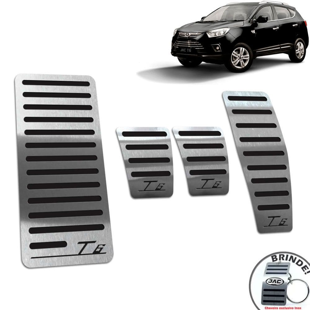 Pedaleira Manual + Descanso De Pé Jac T6 2014 A 2016 Preto