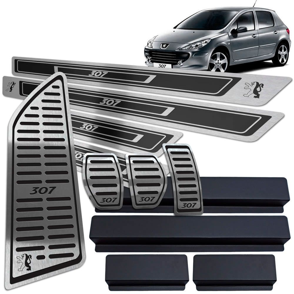 Soleira Pedaleira Descanso Peugeot 307 Manual Preto AR