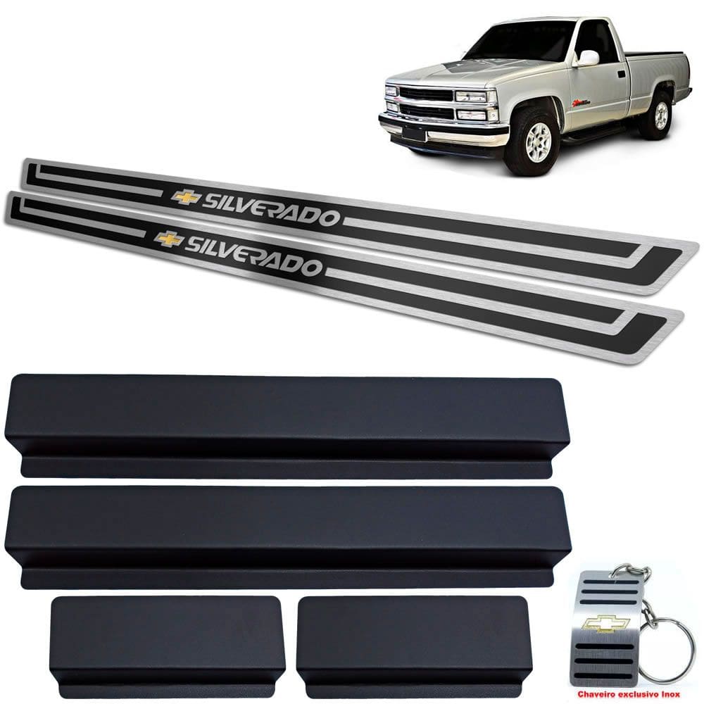 Soleiras Em Aço Inox Silverado Preto Alto Relevo